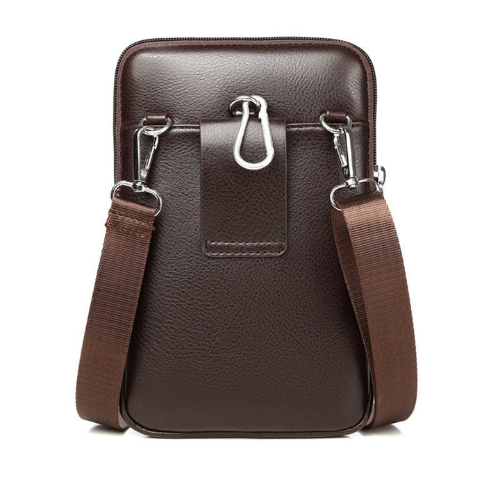 High-quality men's PU leather crossbody travel bag, available in black or brown for everyday use.