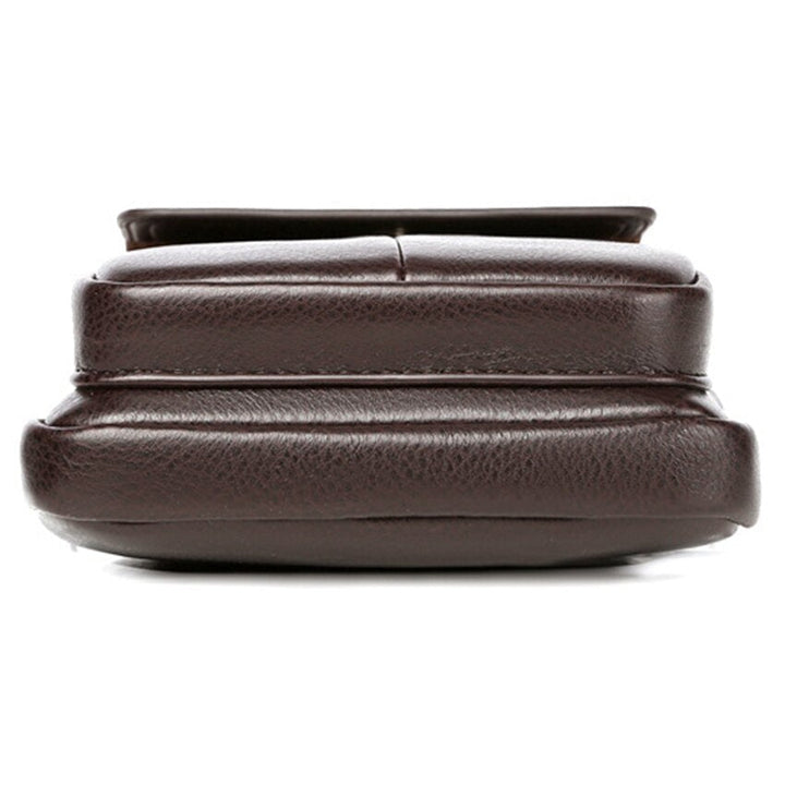 Compact men's black PU leather shoulder bag, great for hands-free daily essentials and urban adventures.