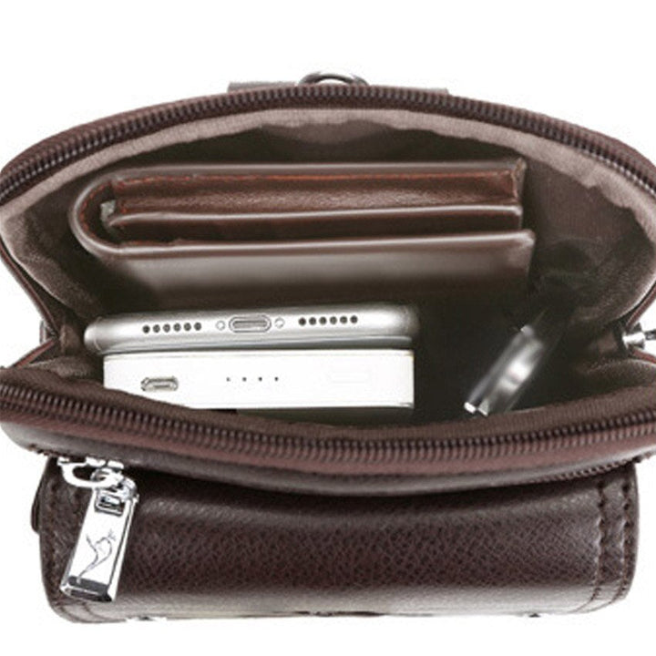 Sleek black PU leather men's small messenger bag with adjustable strap for comfortable daily carry.