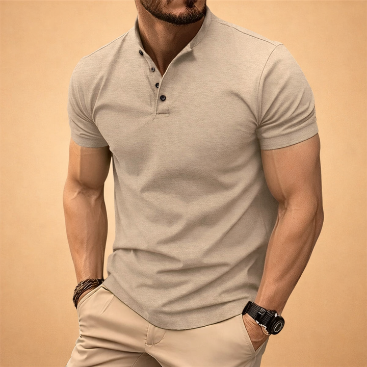Sharp men's slim fit polo shirt, modern design, perfect short sleeve for versatile men's fashion.