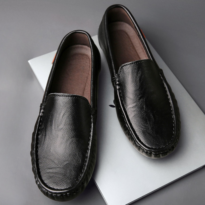 Men's slip-on loafers, ideal for professional work and office casual wear, offering comfort & smart style.