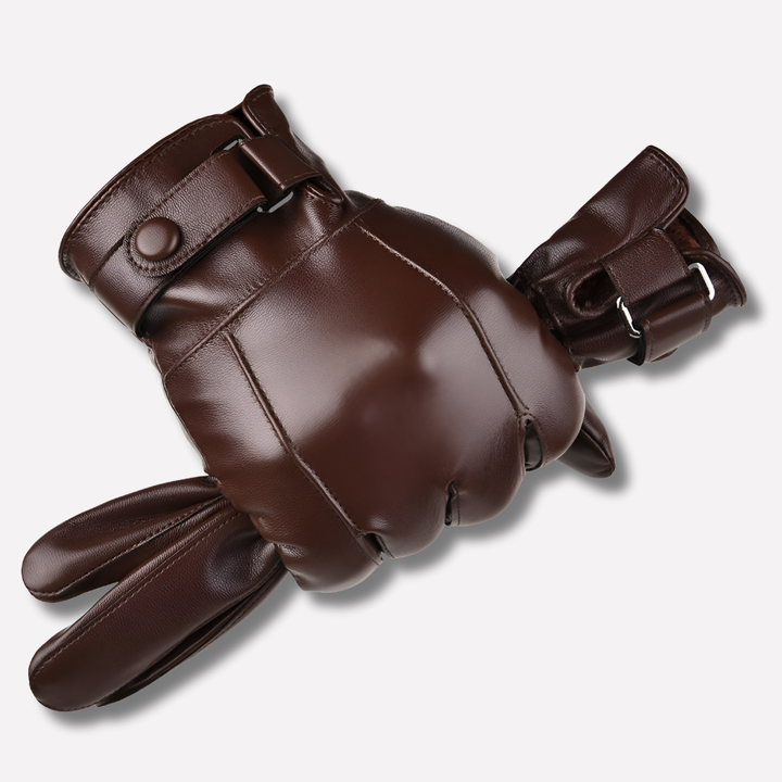 Warm men's insulated leather winter gloves, perfect for cold weather driving. A stylish & genuine leather accessory.