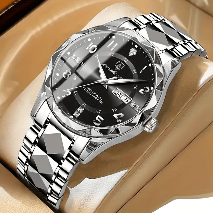 Men's accessory: titanium sports watch with dual display, chronograph, & alarm for active men.