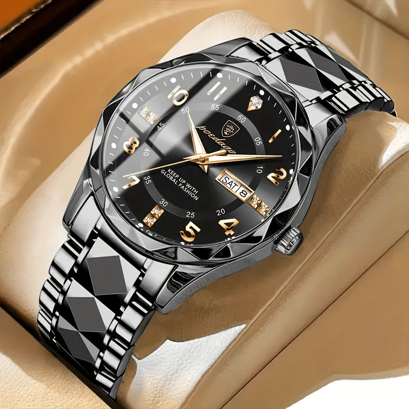Robust men's titanium watch, featuring dual display, chronograph & alarm, perfect for sports.