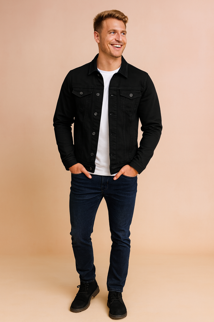 Versatile men's button-up jacket, urban casual outerwear, ideal for all seasons and modern fashion.