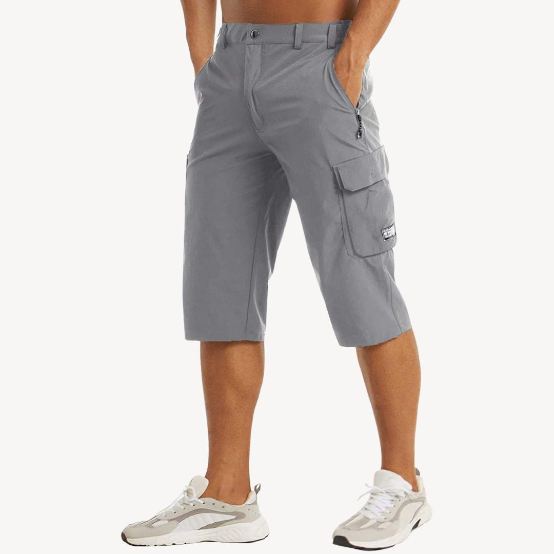 Men's Cargo Capri Pants, durable 3/4 trousers, featuring multiple spacious pockets, relaxed fit, perfect for outdoor activiti