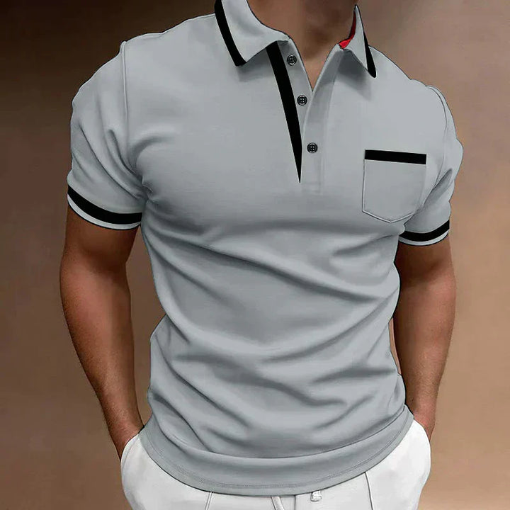 "Men's classic casual polo shirt, refined fit, versatile timeless design, ideal for business or casual wear, in soft fabric."