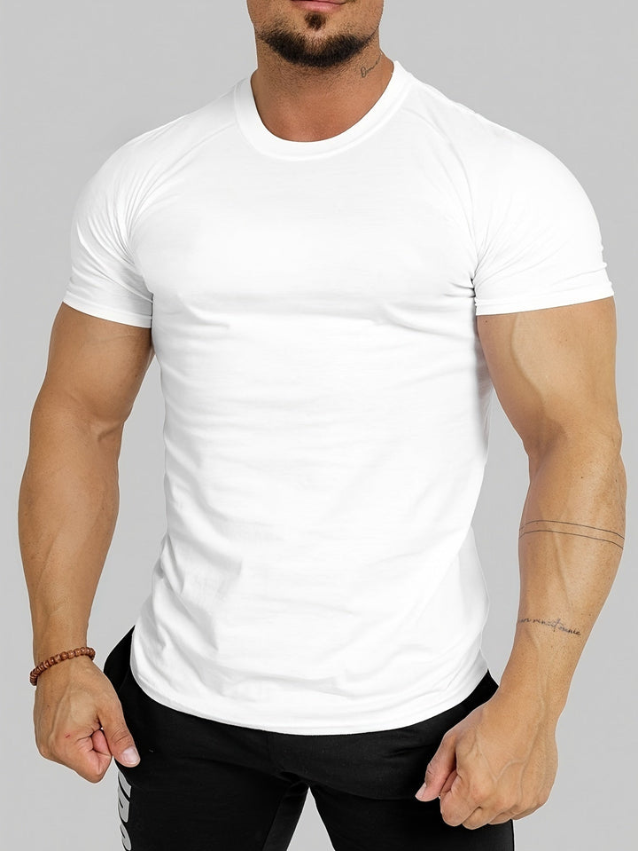 "Men's Cotton Slim Fit T-Shirt: Breathable, snug fit, stylish design in multiple colors for versatile wear."