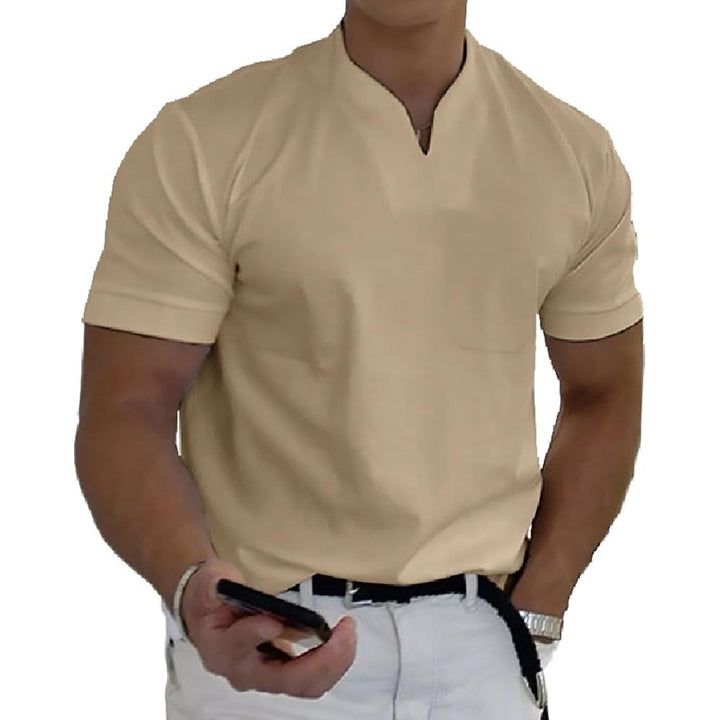 "Men's elegant casual polo shirt, timeless design, showcasing a refined style in a versatile and comfortable fit."