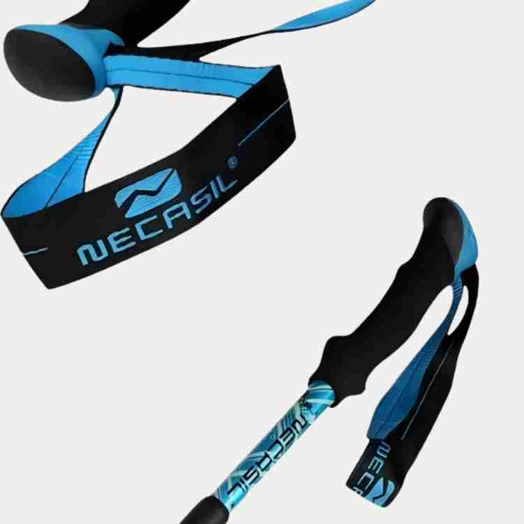 Men's ergonomic aluminum trekking poles with anti-slip grips and adjustable length, ideal for hiking on all terrains.