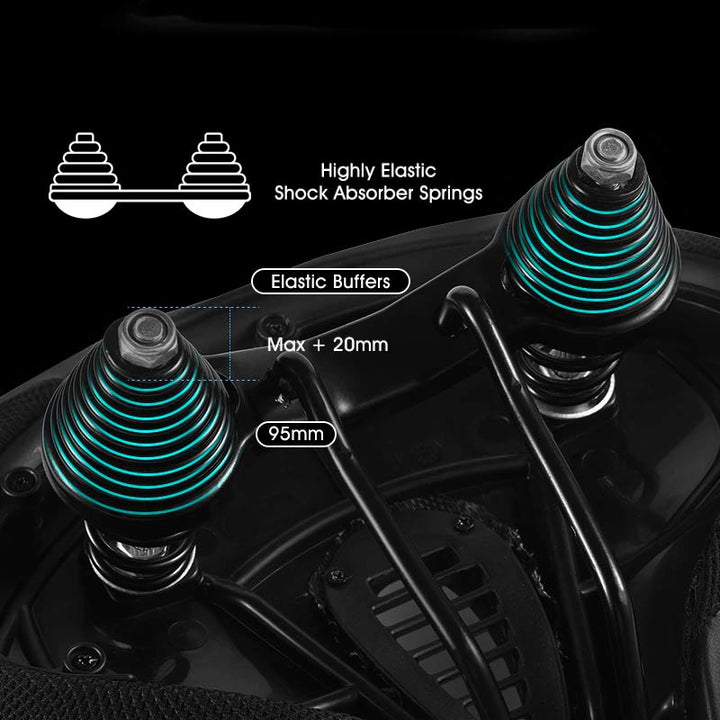 Men's extra wide breathable ergonomic bike saddle, black, padded, enhancing comfort and durability, sporting elegance.