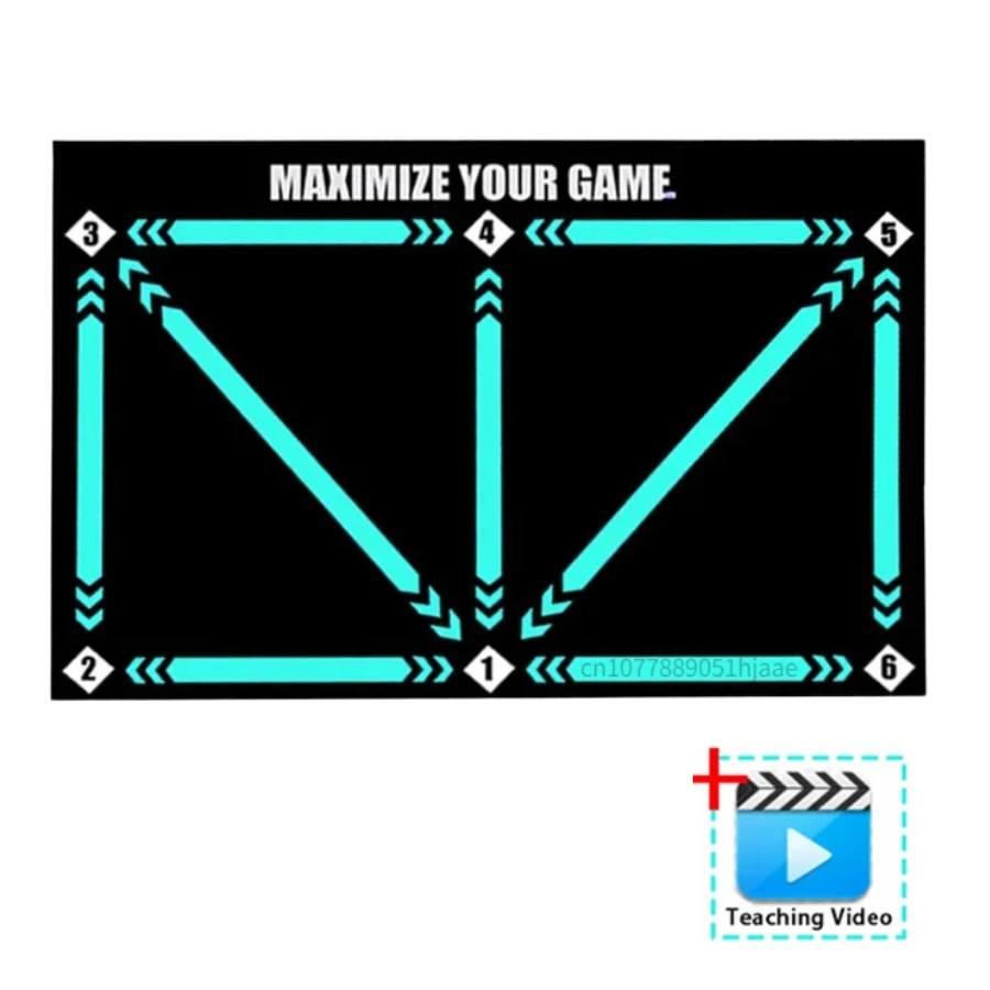 Men's football training mat, anti-slip, compact 90x60cm, with video program, ideal for home skill enhancement sessions.