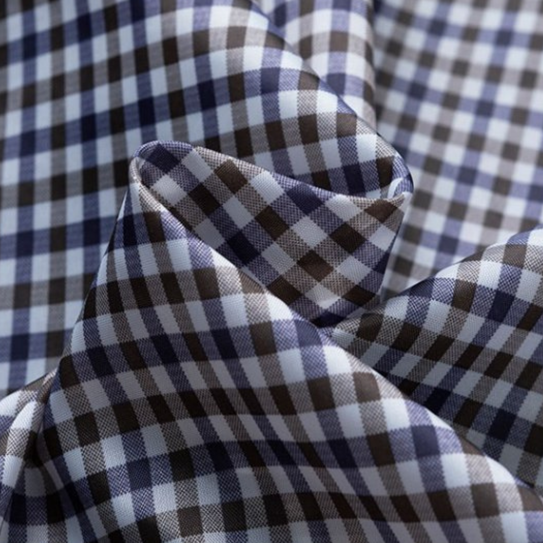 Men's lightweight cotton jacket with checkered lining, breathable fabric, functional pockets, ideal for smart-casual wear.