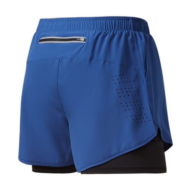 Men’s lightweight quick-drying running shorts with secure zip pockets, breathable fabric, ideal for jogging and gym workouts.