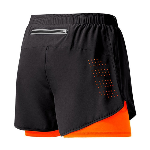 Men’s lightweight quick-drying running shorts with secure zip pockets, breathable fabric, ideal for jogging and gym workouts.