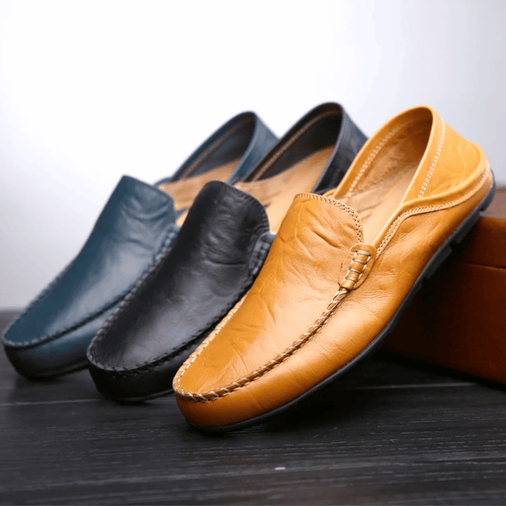 Men's Luxury Italian Leather Moccasins - Slip - On Shoes - Lexians