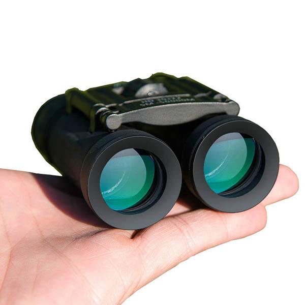 "Men's military-grade HD binoculars, 40x22 magnification, compact design, long-range view, black with anti-slip grip"