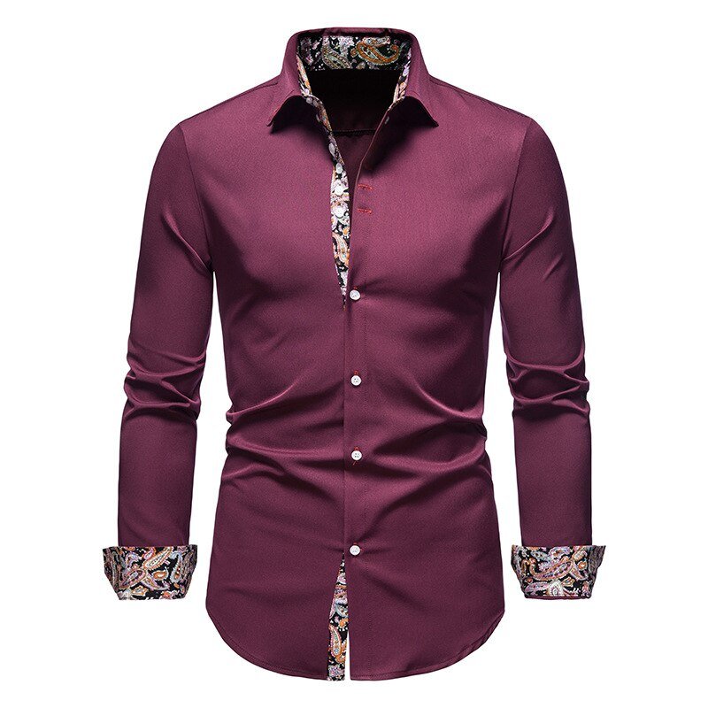 "Men's modern stylish long sleeve shirt in elegant design, perfect for casual and formal occasions, available in classic colo