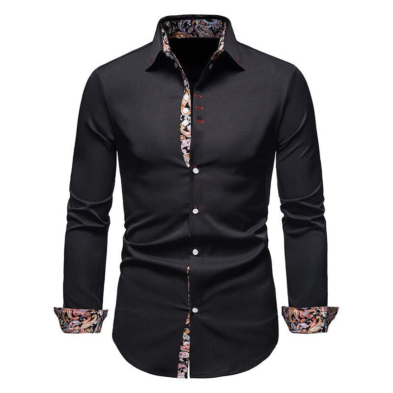 "Men's modern stylish long sleeve shirt in elegant design, perfect for casual and formal occasions, available in classic colo