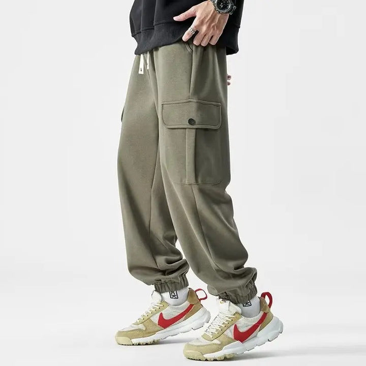 Men's Palermo Sweatpants in soft cotton blend, shown with cargo pockets and elastic waistband for comfort and style.