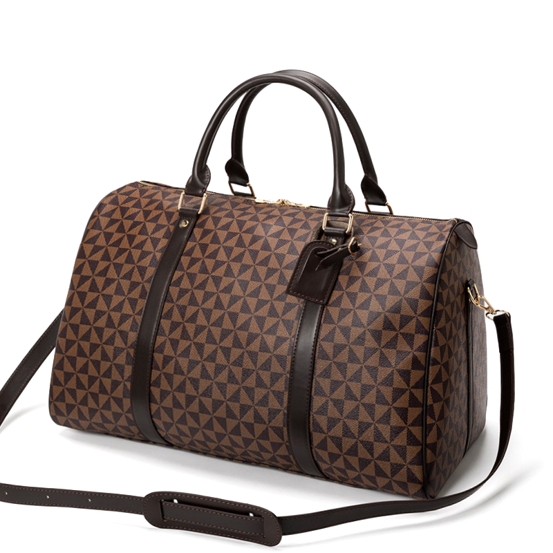 Men's premium travel bag; stylish, durable handbag with sleek design; ample compartments for travel essentials; sophisticated