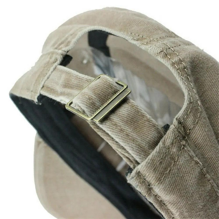 Men's retro military-style cap, classic army design with modern flair, black color, perfect for casual or outdoor wear.