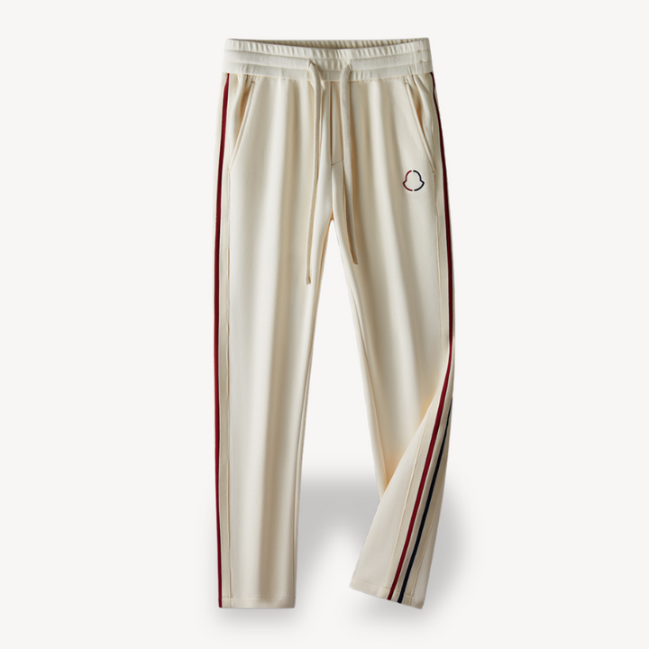 Men's stylish cotton tracksuit set with zip-up hoodie and joggers in neutral colors; perfect for casual wear and lounging.