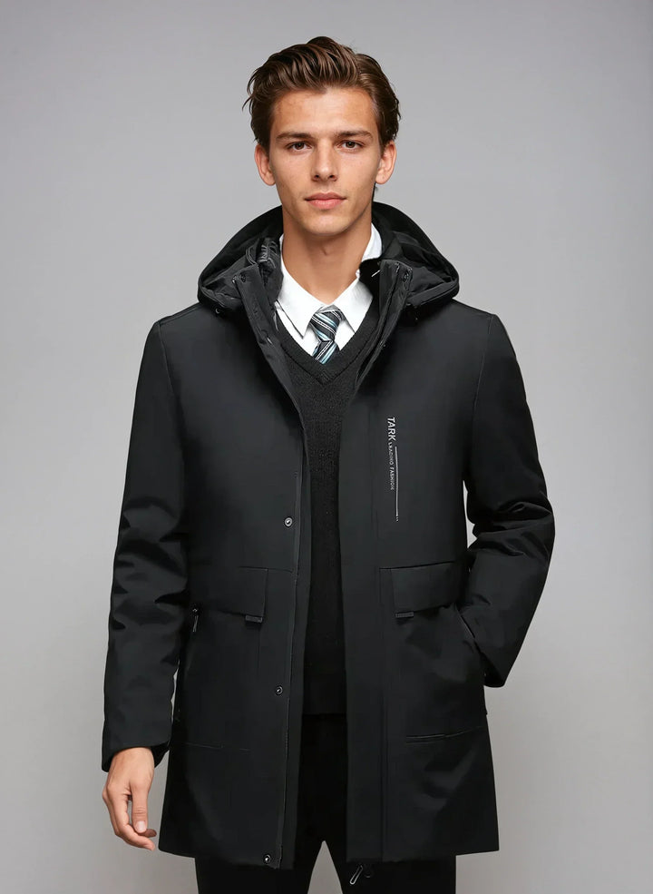 Men's Weatherproof Spring Parka - elegant, durable design; hooded, zipped pockets, versatile colors, suitable for cold weathe