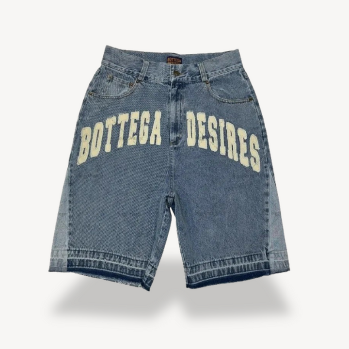 "Men's Y2K Graphic Bermuda Shorts with retro graffiti prints, breathable cotton, streetwear style, vibrant and bold design."