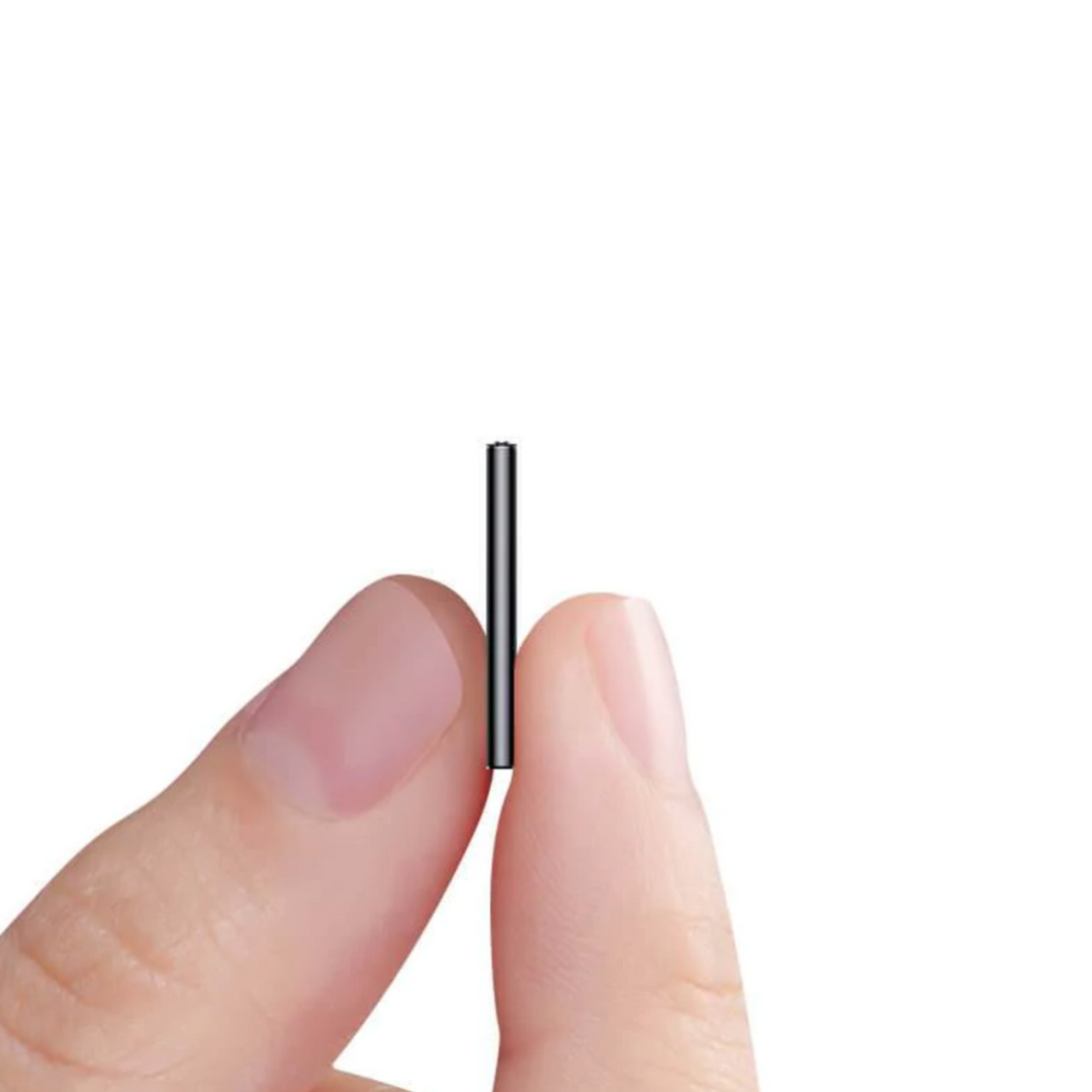 "Miniature voice recorder for stealth audio, compact design, high-fidelity recording, voice activation, pocket-sized."