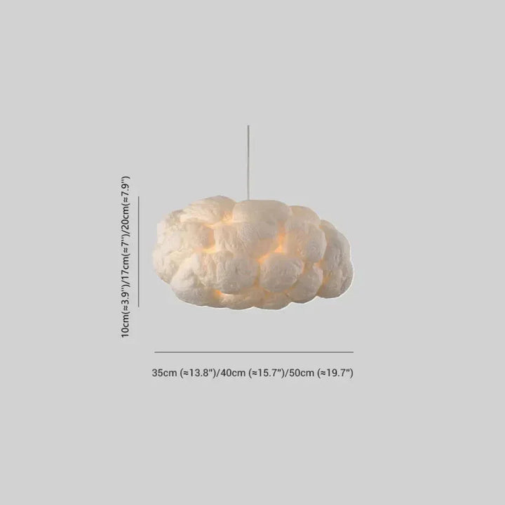 "Modern cloud-inspired pendant light with a soft ambient glow, featuring a dreamy design for elegant home decor spaces."