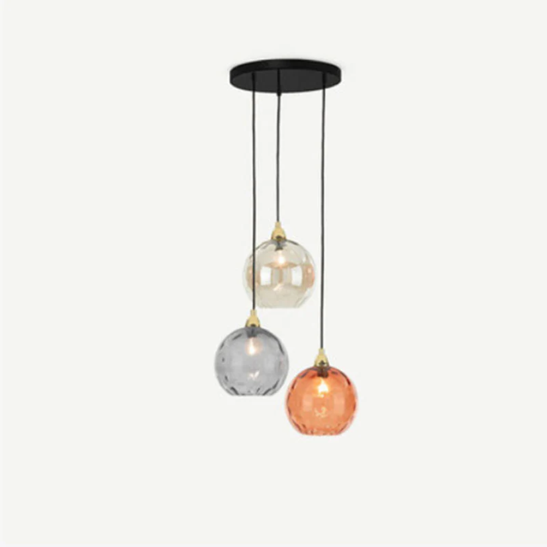 Beautiful cascade pendant light, 3 modern lamps enhancing any modern home interior.