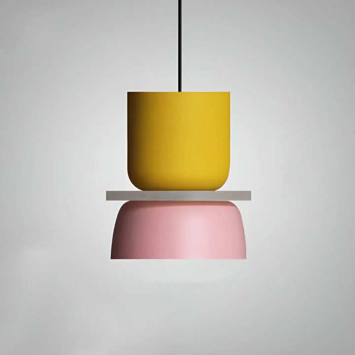 Playful and stylish macaron LED pendant light, perfect for children's rooms or creative corners.
