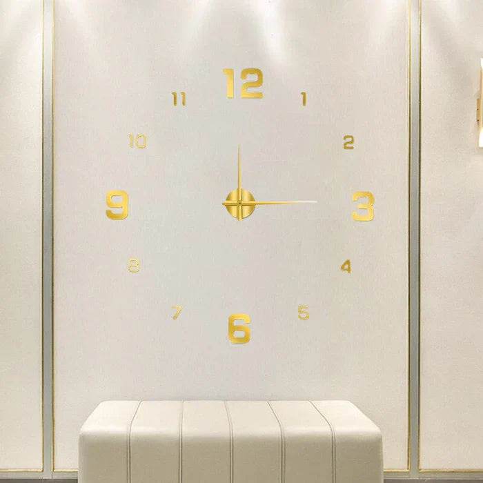 Luminous DIY wall clock, a large modern accent for living room or bedroom. Glows in the dark.
