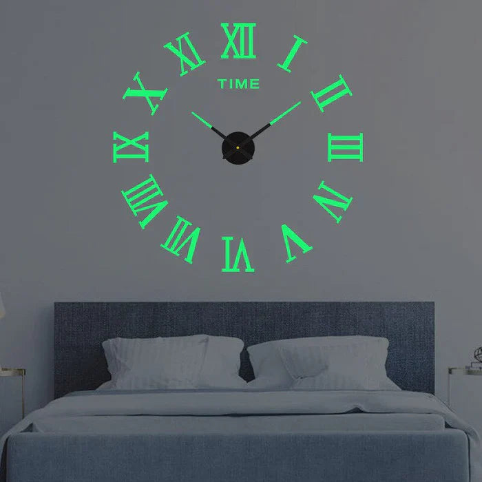 DIY wall clock with easy self-adhesive numbers. Large modern design, perfect for any room decor.