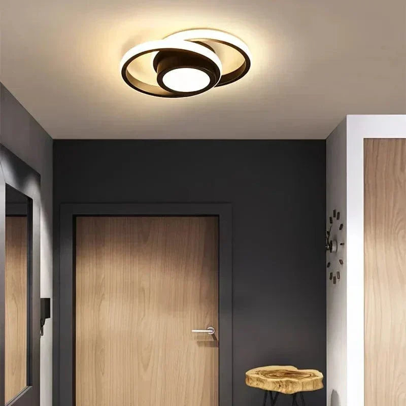 "Modern dimmable LED flush mount ceiling light, 3-colour options, sleek round design, fits low ceilings, energy-efficient"