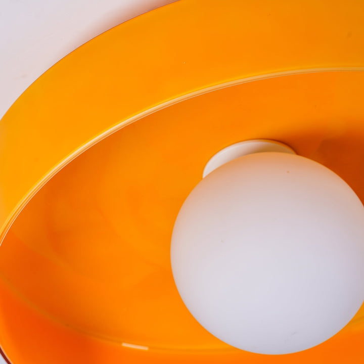 "Modern glass round ceiling light with sleek design, ideal for stylish kitchens, available in varied colors and sizes."