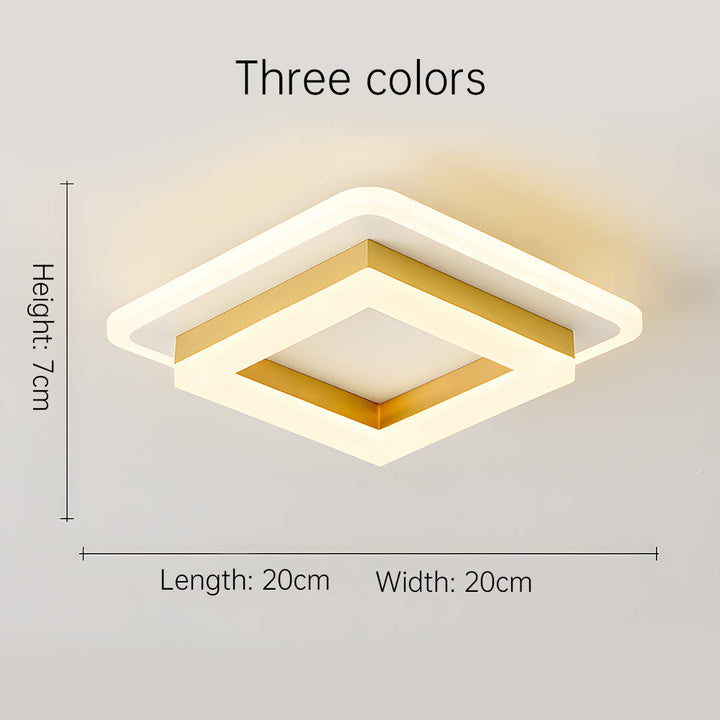 "Modern LED ceiling light with sleek square design, black finish, ideal for stylish hallways, emits bright 1920 lumens."