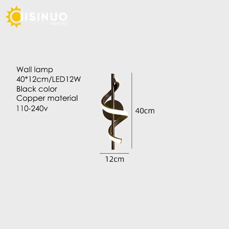 Modern LED wall sconce with adjustable gold arm and copper finish, ideal for ambient lighting in living rooms and bedrooms.