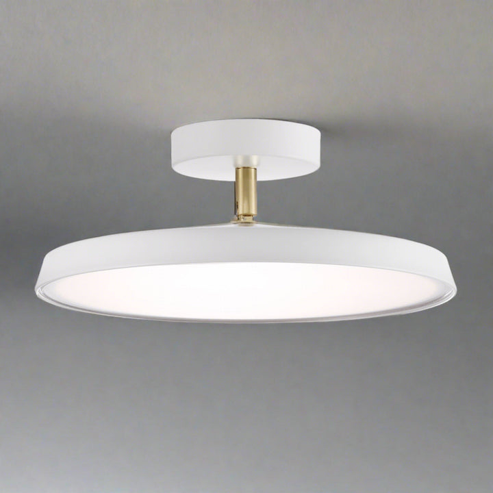 "Modern semi-flush ceiling light with sleek design, adjustable tones, and energy-efficient LED, perfect for any room ambiance