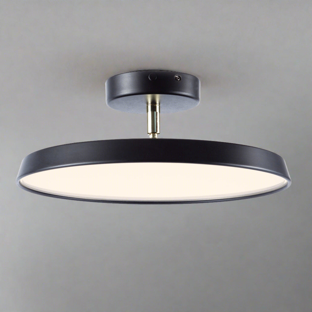 "Modern semi-flush ceiling light with sleek design, adjustable tones, and energy-efficient LED, perfect for any room ambiance