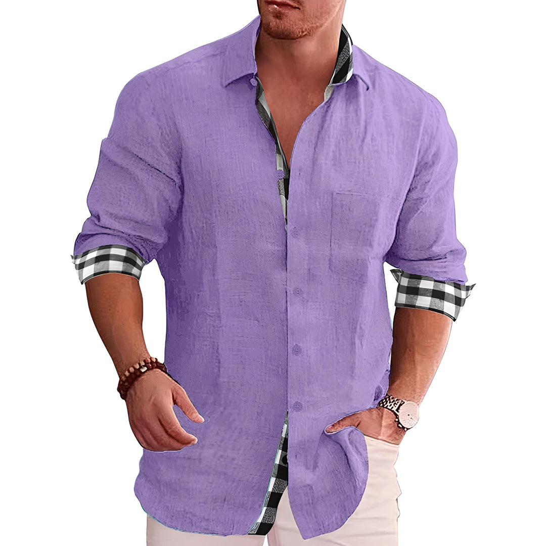Modern stylish men's shirt with sleek design, versatile for work or social events; a refined look for all seasons.