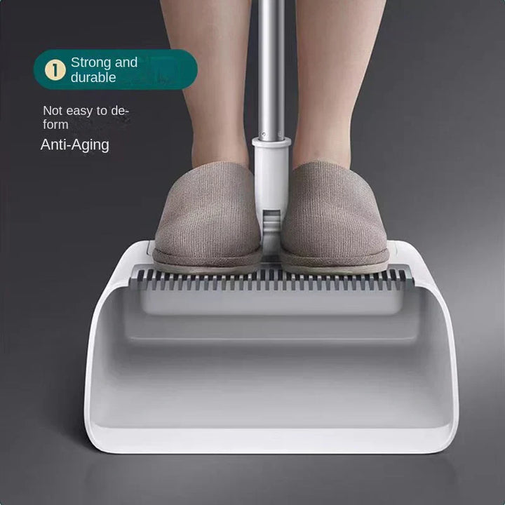 Multifunctional broom and dustpan set with 3-in-1 design, ergonomic handle, and self-cleaner, ideal for efficient home cleani
