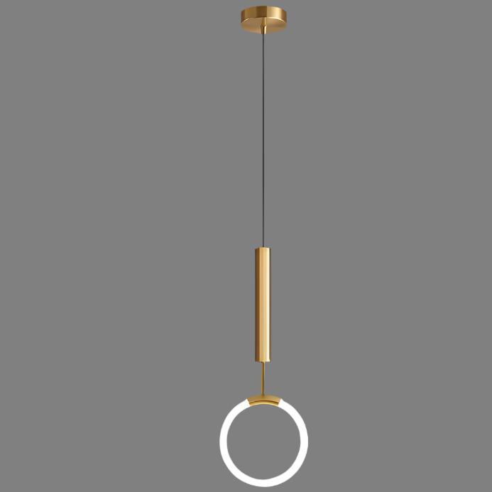 "Nordic LED Pendant Light with sleek metal lines and minimalist design, perfect for modern kitchens and dining areas."