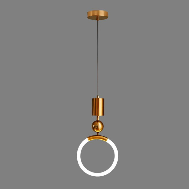 "Nordic LED Pendant Light with sleek metal lines and minimalist design, perfect for modern kitchens and dining areas."