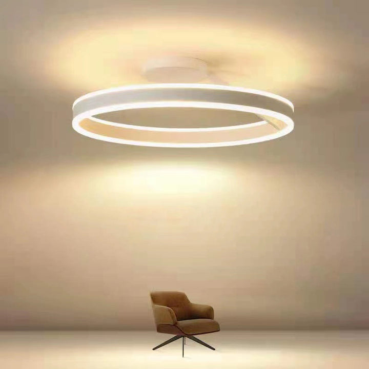 Nordic minimalist LED ceiling light with sleek metal iron and acrylic design, perfect for modern living room illumination.