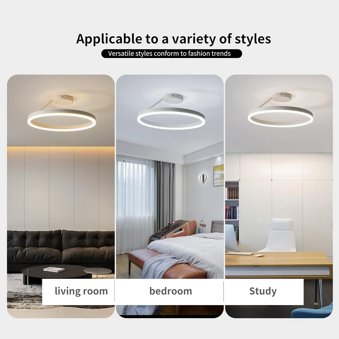 Nordic minimalist LED ceiling light with sleek metal iron and acrylic design, perfect for modern living room illumination.