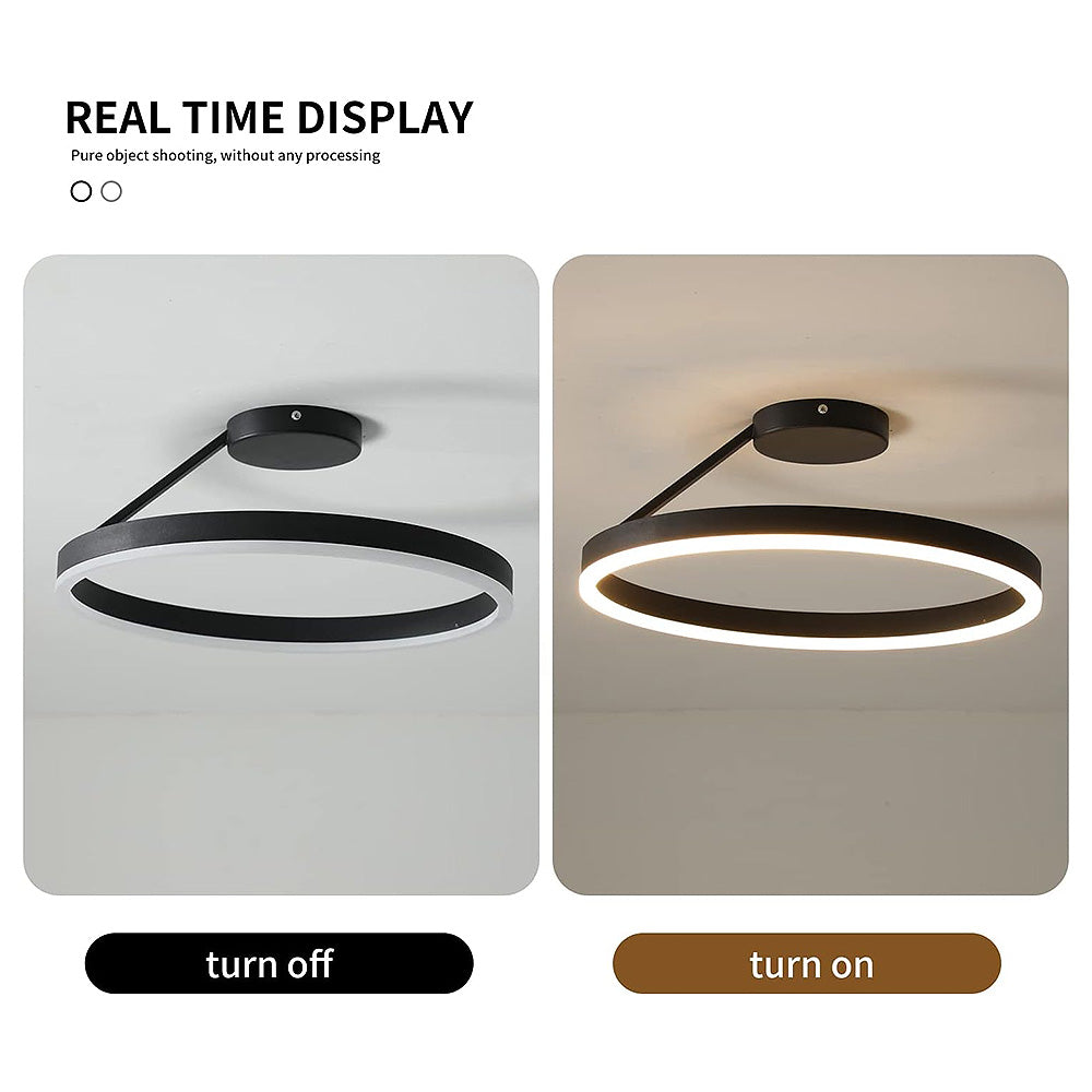 Nordic minimalist LED ceiling light with sleek metal iron and acrylic design, perfect for modern living room illumination.