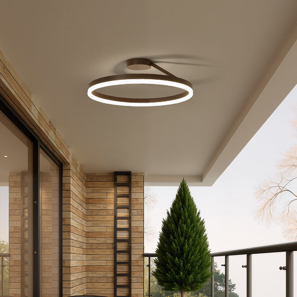 Nordic minimalist LED ceiling light with sleek metal iron and acrylic design, perfect for modern living room illumination.