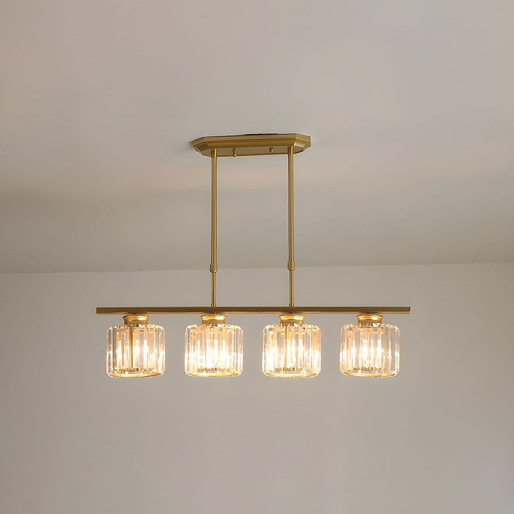 "Nordic multi-light glass pendant lamp with elegant glass shades, perfect for kitchen island or dining area centerpiece."